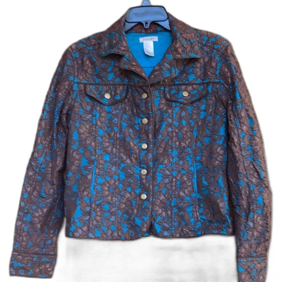 Jango lace overlay Jean jacket. - Picture 1 of 4